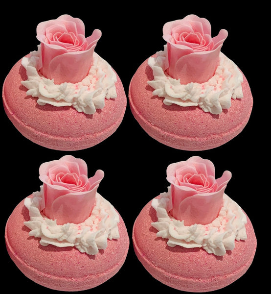 Rock Chick Bath Bomb with Foaming Cranberry butter and Bathing flower petals