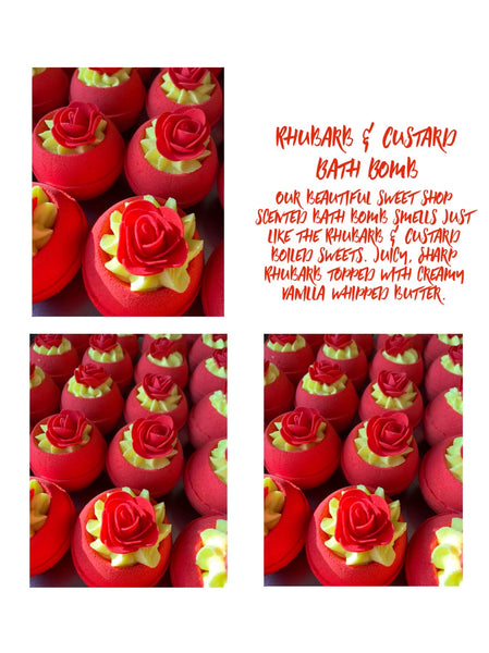 Rhubarb & Custard fruity scented Bath Bomb